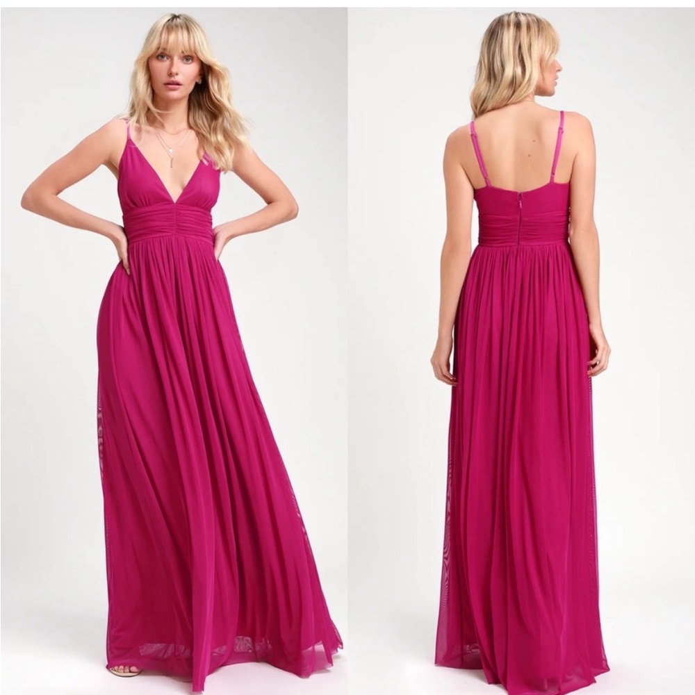 Lulus | Queen of the Evening Magenta Maxi Dress